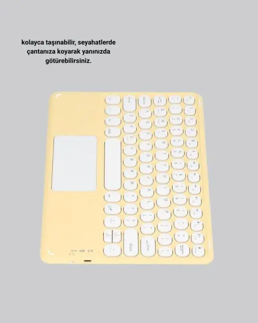 Bluetooth Kablosuz Klavye – İnce Slim Model Tablet ve Akıllı TV Uyumlu Sessiz Tuşlu Taşınabilir Klavye