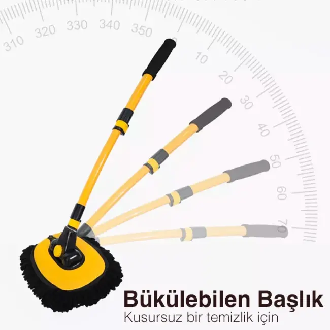 EZERE LS-426 Teleskopik Araç Temizleme Fırçası Oto Yıkama Paspası-(5775)