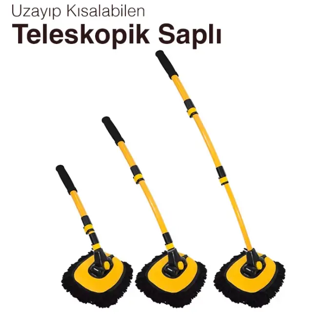 EZERE LS-426 Teleskopik Araç Temizleme Fırçası Oto Yıkama Paspası-(5775)