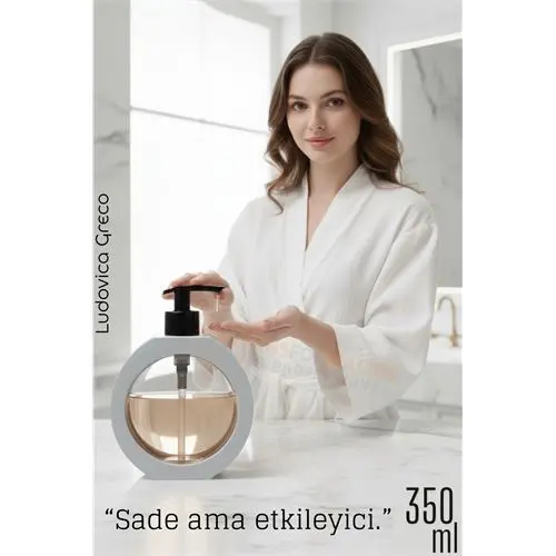 Sıvı Sabunluk – Kırık Beyaz Renk 350 ml  Modern Tasarım