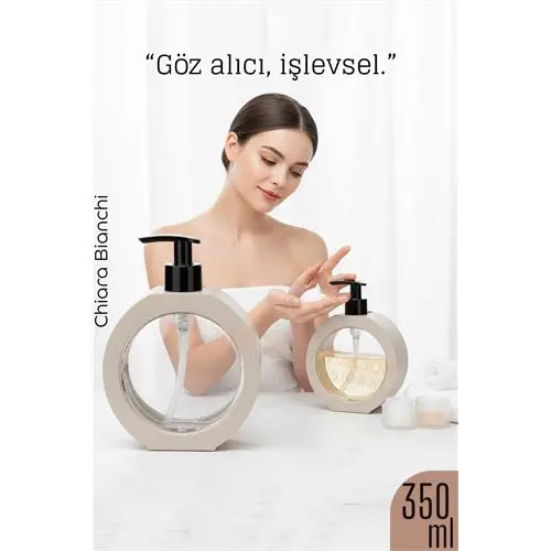 Sıvı Sabunluk – Bej Renk 350 ml  Modern Tasarım
