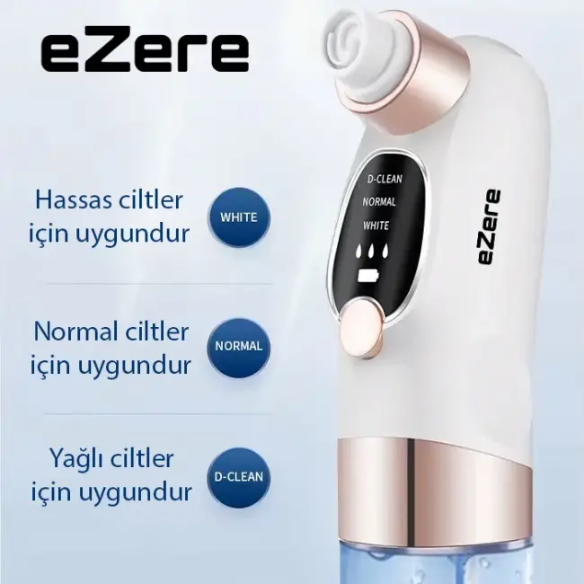 EZERE Su Hazneli Şarjlı Vakumlu Siyah Nokta Temizleme cihazı-(5775)
