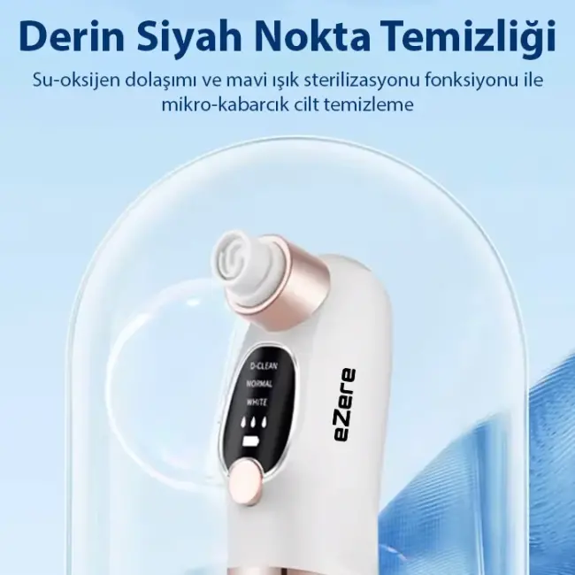 EZERE Su Hazneli Şarjlı Vakumlu Siyah Nokta Temizleme cihazı-(5775)