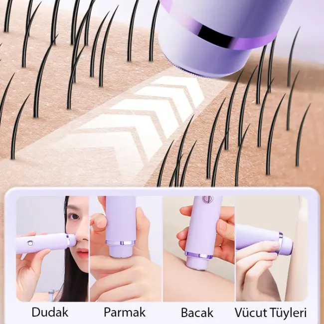 EZERE Koltuk Alti Burun Kas Killari Ve Özel Bölgeler Çift Basli Epilasyon Cihazi-(5775)