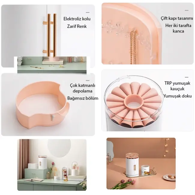 EZERE Takı-Yüzük-Küpe-Kolye Ve Aksesuar Düzenleyici Mücevher Organizeri Saklama Kutusu-(5775)