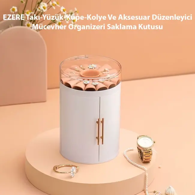 EZERE Takı-Yüzük-Küpe-Kolye Ve Aksesuar Düzenleyici Mücevher Organizeri Saklama Kutusu-(5775)