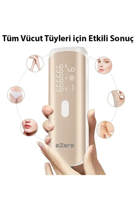 EZERE IPL Buz Lazer Epilasyon 999.999 Atim Otomatik/manuel Dokunmatik Ekran Agrisiz Vücut Yüz Cihazi-(5775)