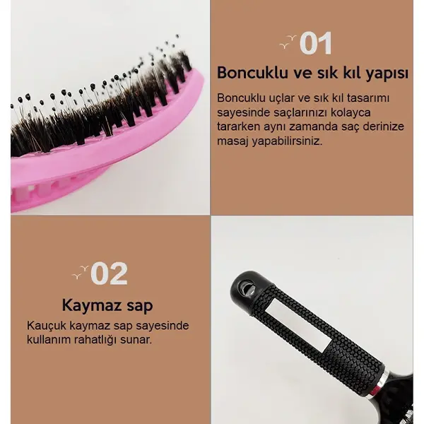 EZERE Detangle Saç Açma Ve Tarama Fırçası Saç Tarağı-(5775)