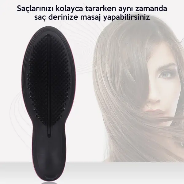 EZERE Siyah Saç Açma Ve Tarama Fırçası Saç Tarağı-(5775)