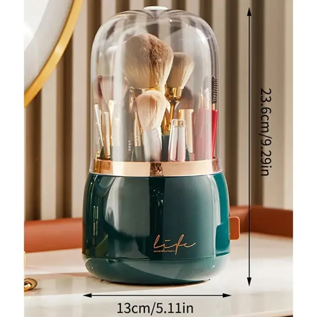 EZERE Toz Geçirmez Masaüstü Makyaj Fırçası Düzenleme Kutusu Organizer-(5775)