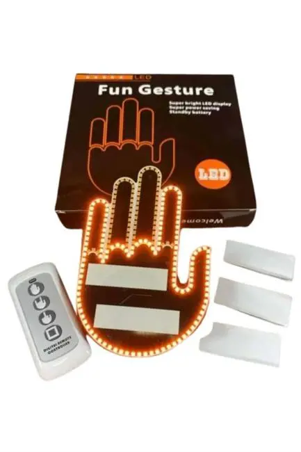 Pilli Led Işık Araç Camı İçin Uzaktan Kumandalı El Simgesi