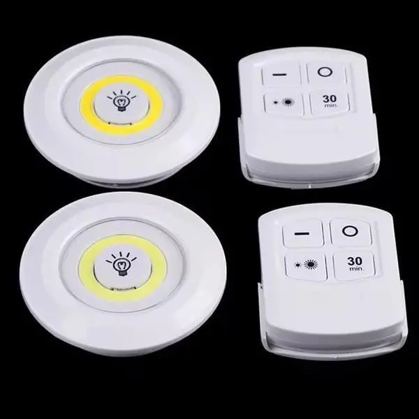 Led Lamba 3'lü Uzaktan Kumandalı Yapışkanlı Beyaz Işık