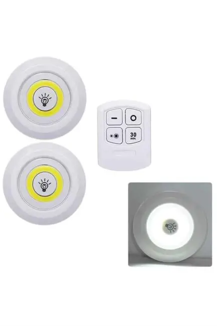 Led Lamba 3'lü Uzaktan Kumandalı Yapışkanlı