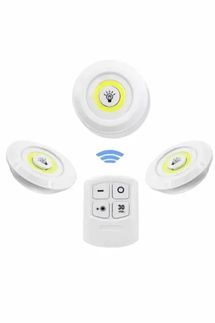 Dolap Işığı Mutfak Rafı Işığı Uzaktan Kumandalı 3 Lü Spot Led Lamba