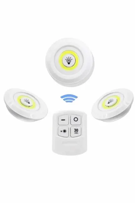 Dolap Işığı Mutfak Rafı Işığı Uzaktan Kumandalı 3 Lü Spot Led Lamba