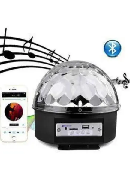 Led Işık Disko Topu Bluetooth Hoparlörlü USB Müzik Çalar Kumandalı
