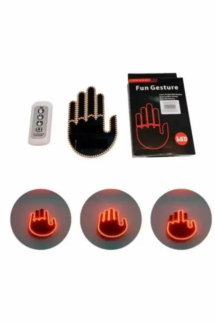 Pilli Led Işık Araç Camı İçin Uzaktan Kumandalı El Simgesi