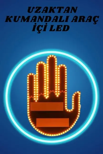 Pilli Led Işık Araç Camı İçin Uzaktan Kumandalı El Simgesi