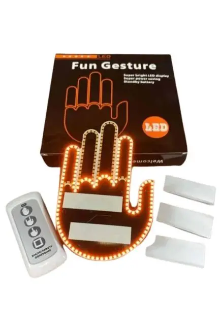 Pilli Led Işık Araç Camı İçin Uzaktan Kumandalı El Simgesi