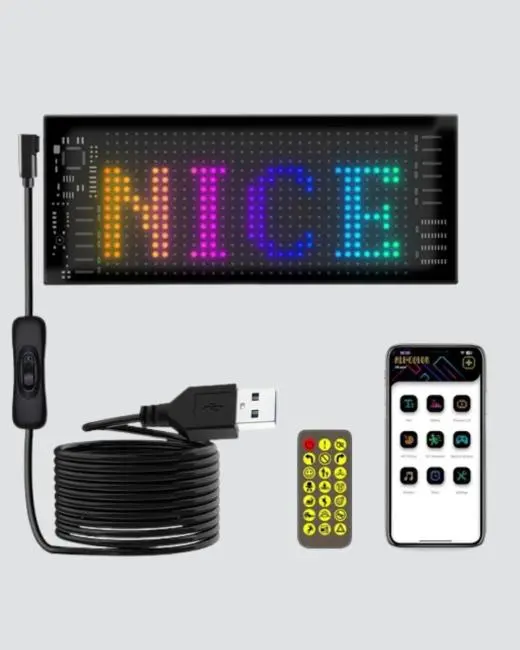 5V USB Akıllı Piksel LED Panel – Mobil Uygulama Kontrollü Renkli Işık Efektli