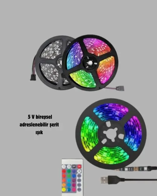 Smart Şerit LED Işık – Uzaktan Kumandalı USB Girişli Müzik Modlu