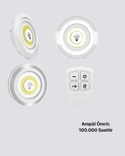 Dekoratif ve Pratik 3’lü Kumandalı Spot LED Aydınlatma