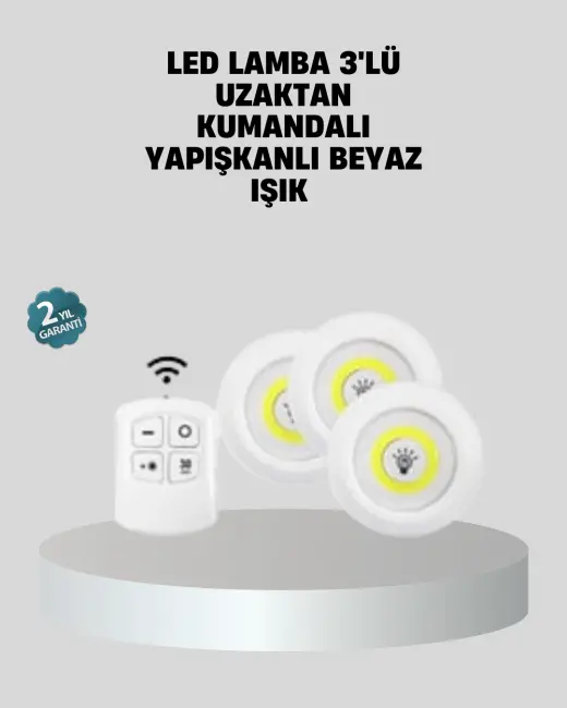 Uzaktan Kumandalı 3’lü Ayarlanabilir Spot LED Işık Seti