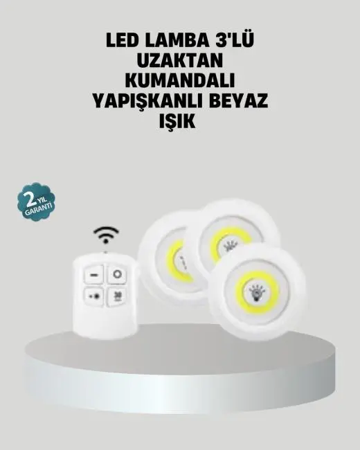Uzaktan Kumandalı 3’lü Ayarlanabilir Spot LED Işık Seti