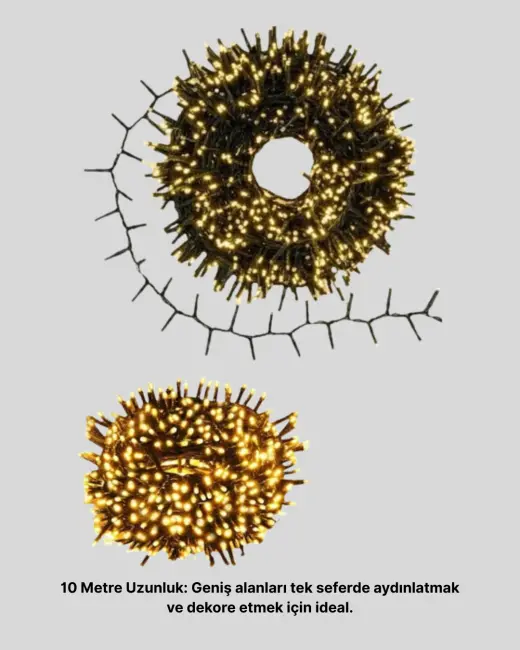 10 Metre LED Işıklı Dekoratif Parti ve Kutlama Aydınlatması