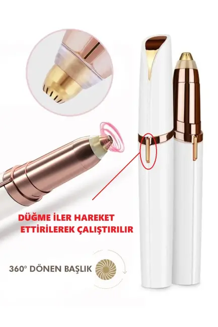 Kalem Tipi Taşınabilir İnce Uçlu Yüz Için Tüy Alıcı Kaş Bıyık Epilasyon Aleti (pil Dahildir)