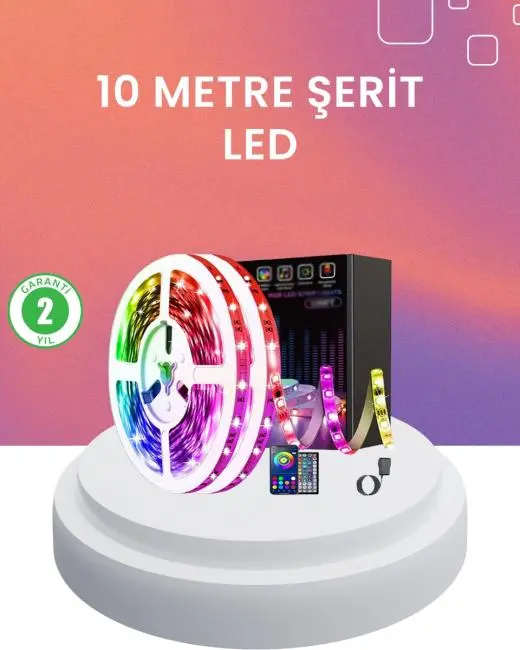 10 Metre Telefon Kontrollü Smart Şerit Led USB RGB Kumandalı