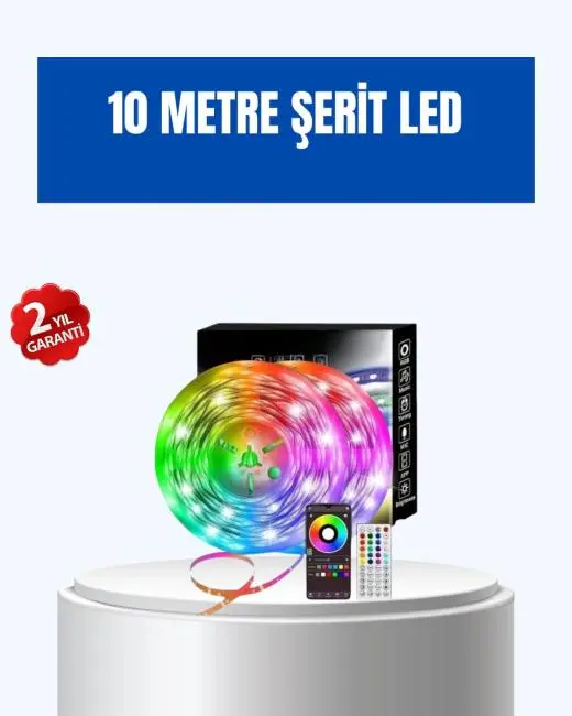 Sese Duyarlı 10M Smart Şerit Led IOS Android Kontrollü RGB Işık