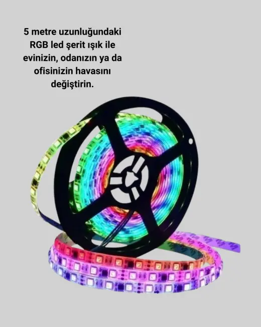 5 Metre Kumandalı RGB Şerit LED Aydınlatma