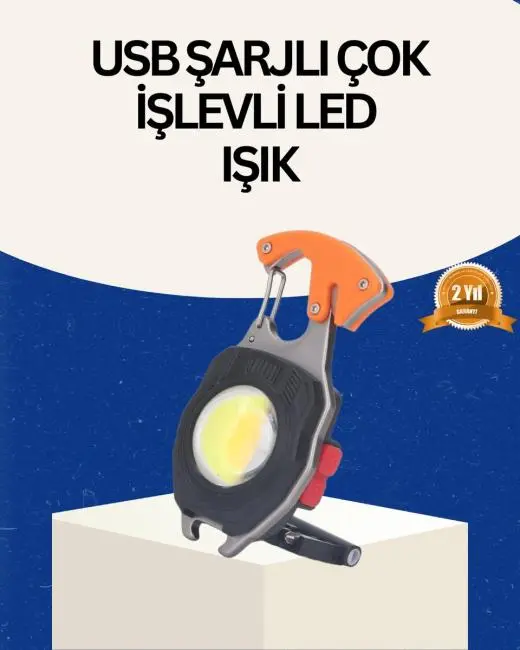 USB Şarjlı Mini LED Anahtarlık Fener