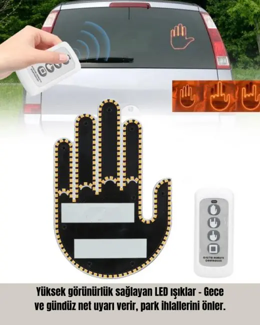 A Kalite Uzaktan Kumandalı LED Park Uyarı Işığı El Figürlü Model