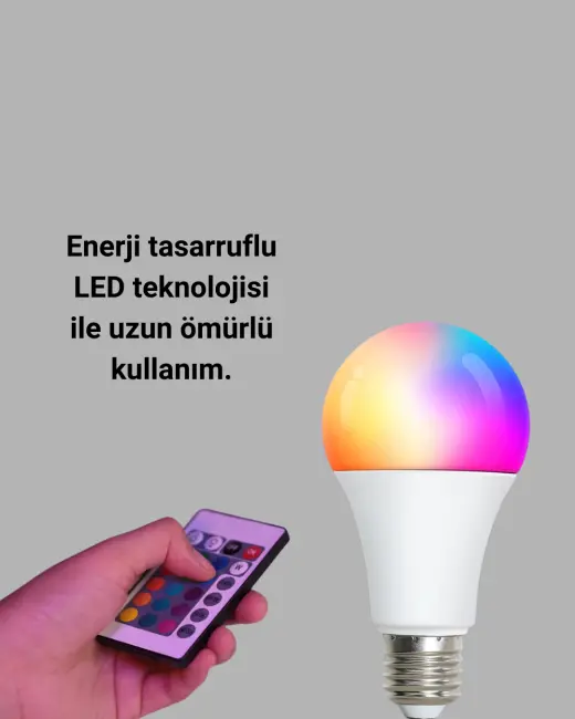 A Kalite 2025 RGB LED Ampul Uzaktan Kumandalı 16 Renkli Lamba
