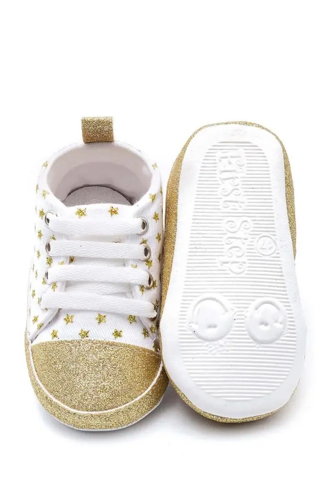 First Step Simli Yıldızlı Patik - Altın 8-12 Ay / No.18