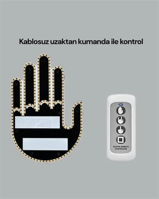 Kablosuz Kumandalı LED Jest Işığı – 3 Modlu Araba Arkası Mesaj Işığı 203 LED ile Yüksek Parlaklık