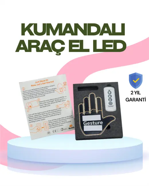 Yüksek Görünürlüklü Otomobil Jest Işığı – 3 Modlu LED Arka Cam Aksesuarı Pratik ve Eğlenceli