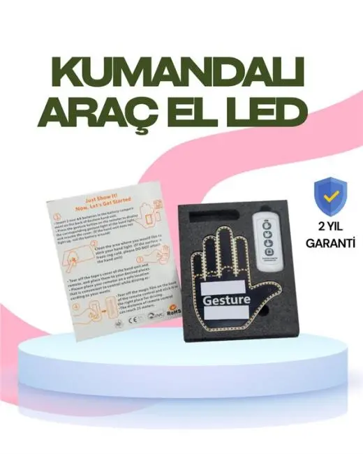 Yüksek Görünürlüklü Otomobil Jest Işığı – 3 Modlu LED Arka Cam Aksesuarı Pratik ve Eğlenceli