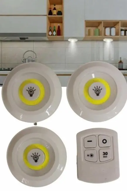 Kablosuz Pilli Işıldak  Masa Lambası Mutfak Tezgah Altı Banyo Dolabı Dolap İçi