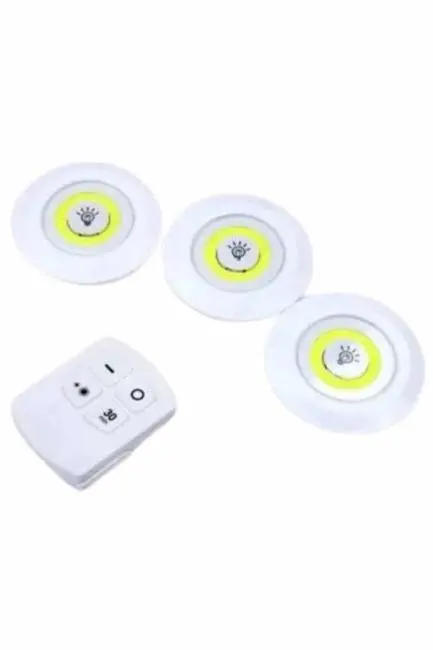 Dolap Işığı Mutfak Rafı Işığı Uzaktan Kumandalı 3 Lü Spot Led Lamba
