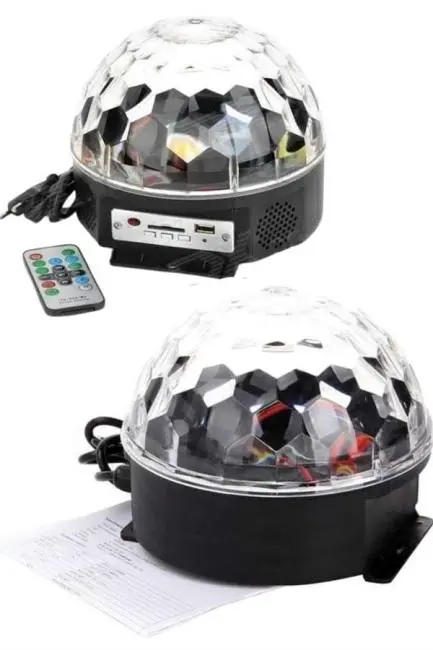Küre Disko Topu Müzik Çalar Renkli Lazer Işıklı Bluetooth Disko Parti Işığı Kumandalı