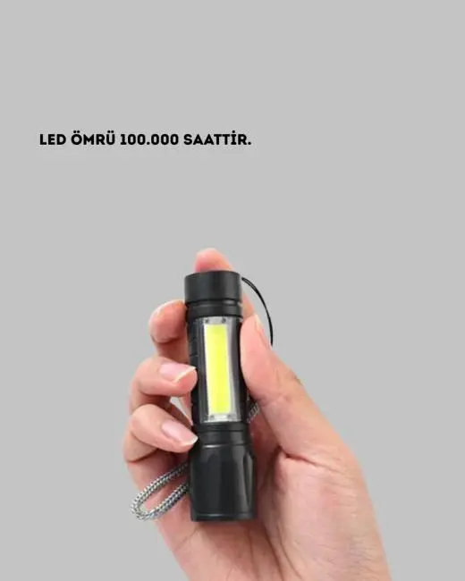 Profesyonel 4 Modlu Şarjlı El Feneri | 1300 mAh Batarya | Cree LED Teknolojisi