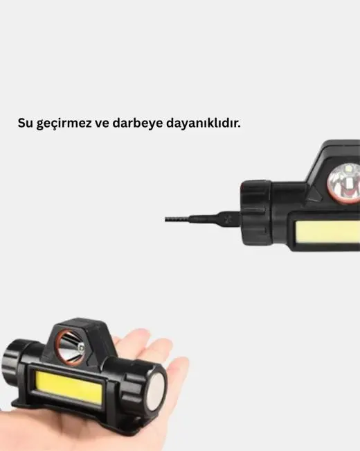 Kamp ve Doğa İçin Şarjlı LED Baş Feneri – Mıknatıslı Su Geçirmez