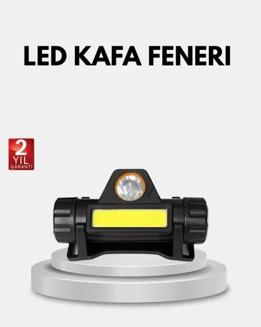 Profesyonel Şarjlı LED Kafa Lambası – Uzun Mesafe + Ortam Aydınlatması