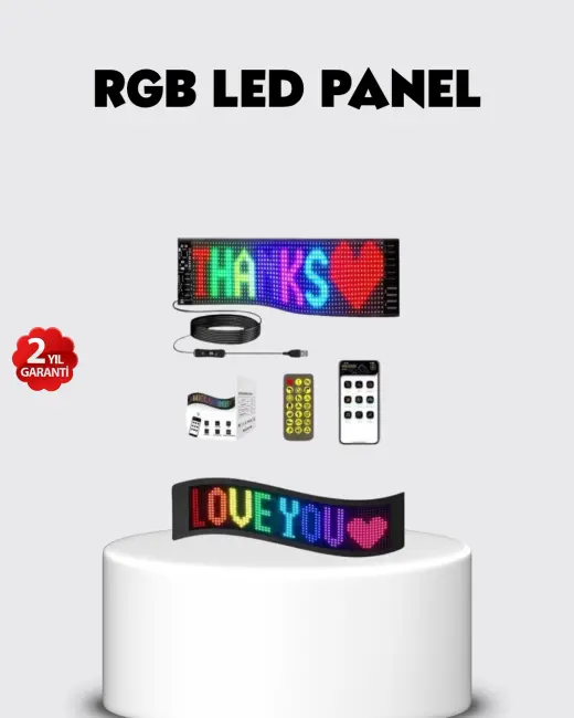 RGB LED Panel – USB Güç Girişli GIF ve Yazı Gösterimli Akıllı Ekran