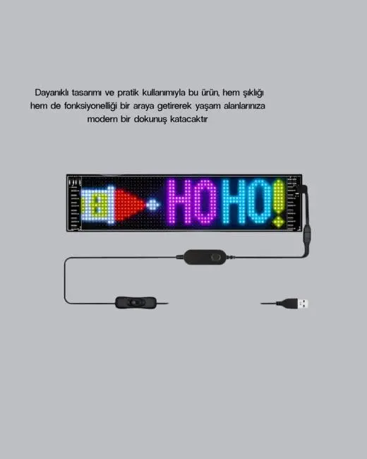 RGB LED Panel – USB Güç Girişli GIF ve Yazı Gösterimli Akıllı Ekran