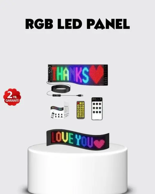 RGB LED Panel – USB Güç Girişli GIF ve Yazı Gösterimli Akıllı Ekran