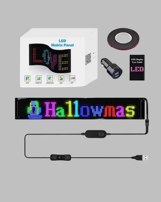 USB Destekli LED Mağaza Tabelası – Renkli RGB Kayan Yazı Paneli